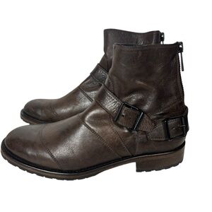 Belstaff Trialmaster Boots Mens US 9 Smooth Leather Brown Moto Italy 42 Harness